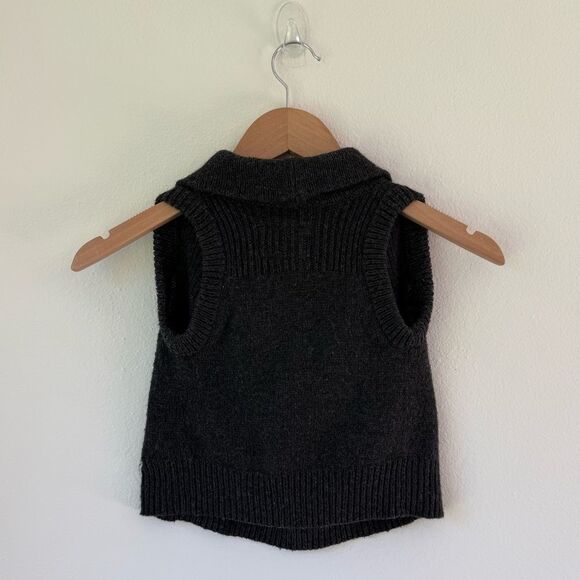 AllSaints Girl’s Hudson Cowl Neck Sweater Vest in Cinder | Size 6 - Picture 2 of 3
